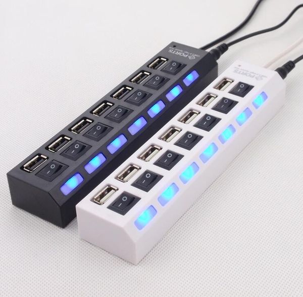 

7 ports led usb high speed 480 mbps adapter usb hub with power on/off switch for pc lapcomputer ing