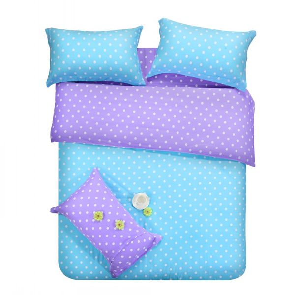 Purple Blue Dots Bedding Sets Polka Dot Full Double Queen Size