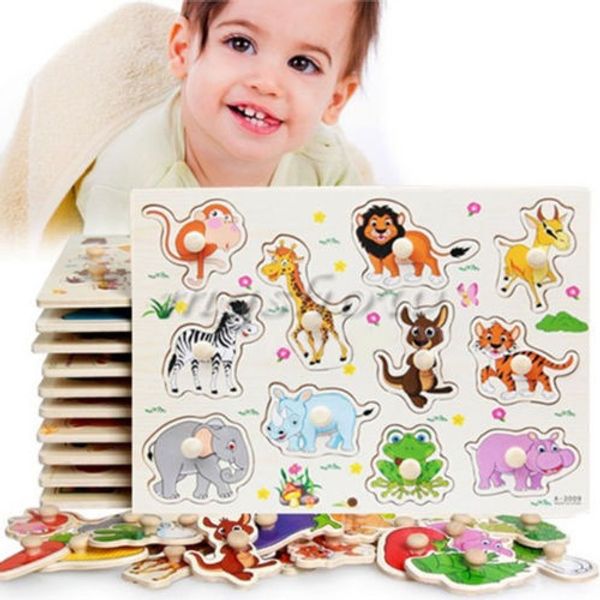 

2017 горячий большой зоопарк животных деревянные головоломки дети детей детское обучение образовательные головоломка игрушка