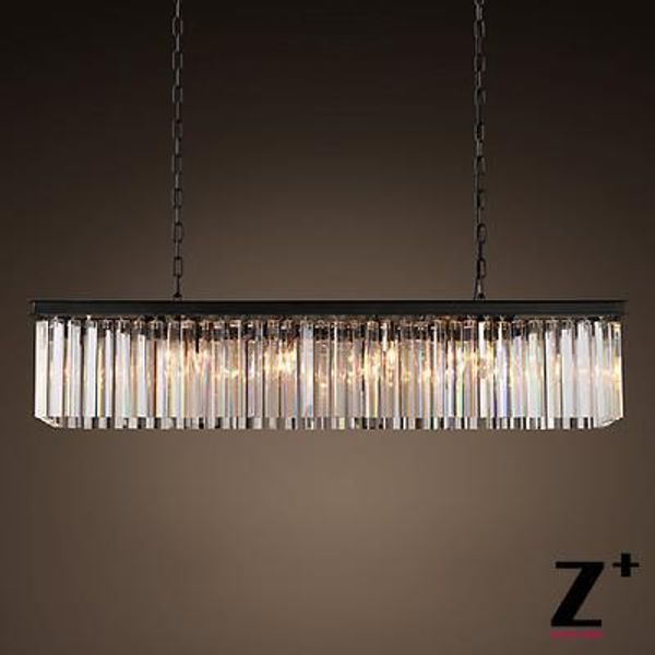 

Replica item indu trial length 80cm clear gla pri m rectangular chandelier vintage k9 lu tre cry tal hipping