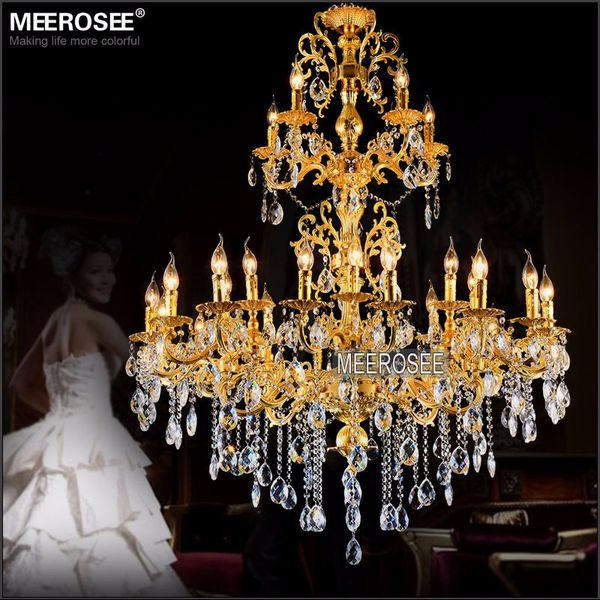 

luxurious gold large crystal chandelier lamp crystal lustre light fixture 3 tiers 29 arms l lamp md3034 d1200mm h1450mm