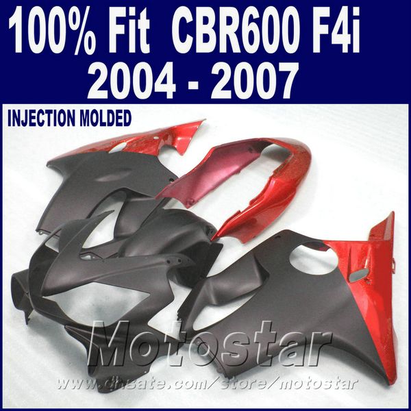 Красный литья под давлением для HONDA CBR 600 F4i обтекатели 2004 2005 2006 2007 обтекатель комплекты пластиковые 04 05 06 07 cbr600 F4i GDHA