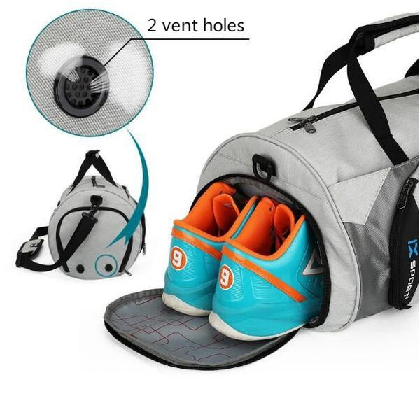 

Gym Sports Fitness Travel Shoulder Bag Work Out with Duffel Shoe Holder Pocket Storage