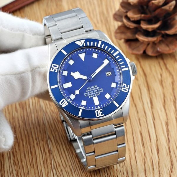 

movement automatic stainless mens 2813 wristwatches watches men watch sport steels black /blue dial vgtev, Slivery;brown
