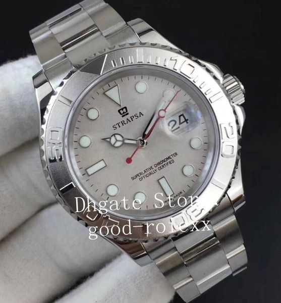 

3 colour mens 904l steel watches gm factory automatic eta 2836 master watch men sport 16622 gray white 126622 blue 116622 yacht wristwatches, Slivery;brown