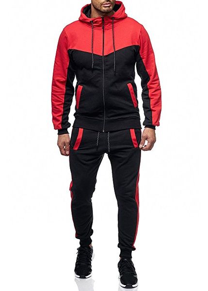

новая мода мужчин набор zipper толстовки + брюки комплекты самец tracksuit повседневный slim fit спортивная мужской марка толстовки одежда, Gray