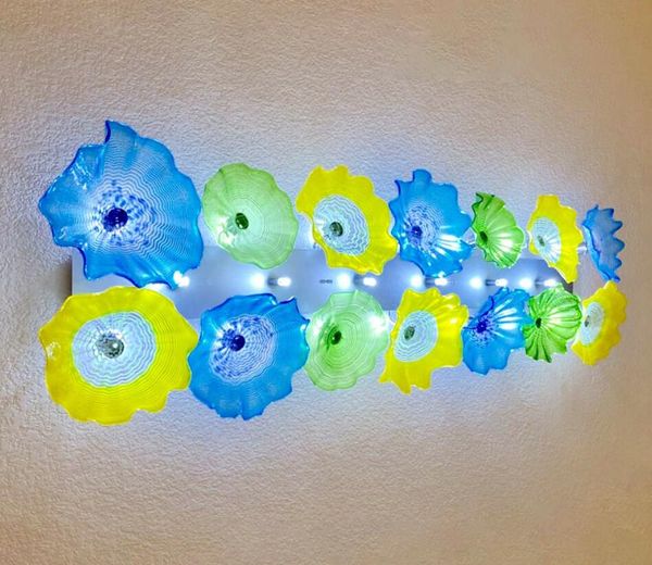 

flower plates lamps italian design hand blown lighting led murano glass art wall sconce