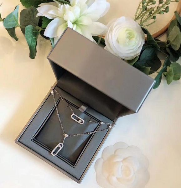 

стерлингового серебра 925 пробы съемный кулон ожерелье мода темперамент двойной серебряный дамы ожерелье, Silver