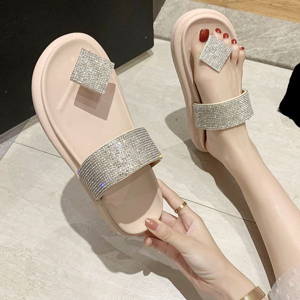 

shoes woman 2020 low woman's slippers slides shale female beach square heel rubber flip flops new summer sabot, Black