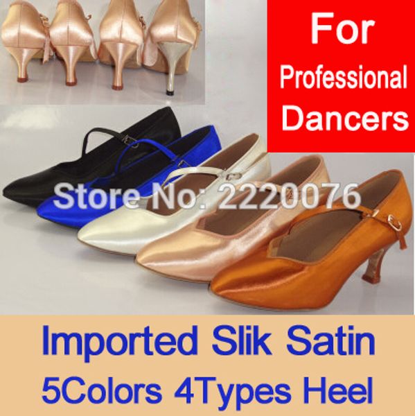 

10colors classic ballroom shoes for women brand new genuine leather middle heel girls waltz tango foxtrot quick step dance shoes