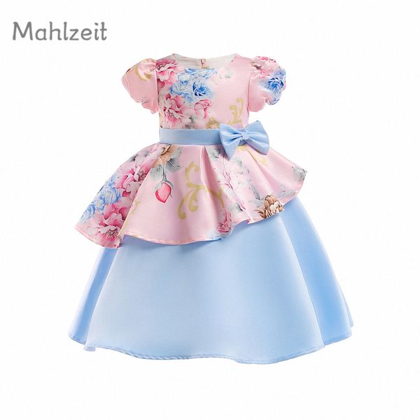 

2019 весна новых дети девушки платье принцессы партии платье рукав для 2-8y девушка фестиваля рождения милого, Red;yellow