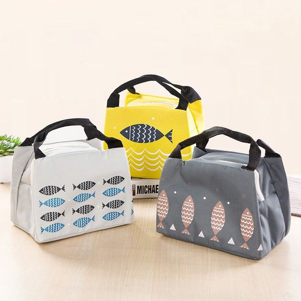 

aelicy new portable lunch box bag waterproof oxford cloth kids women men lunch box tote insulated bags for women, Blue;pink