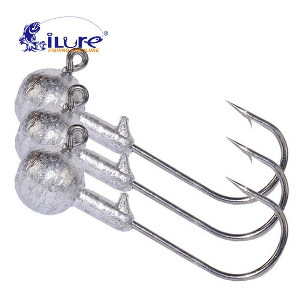 

ilure 10 pcs/lot hooks lead jig head 3.5g 5g 7g 10g 14g barbed hook soft bait lure jigging hook carp hooks fishing tackle pesca