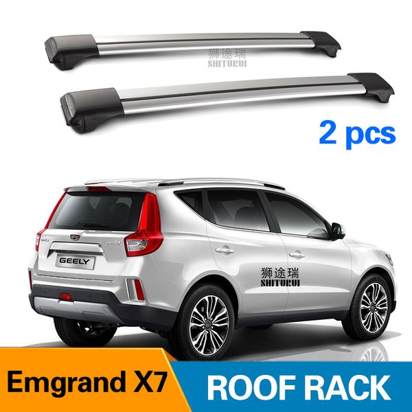

2pcs roof bars for geely x7 emgrand x7 2016-2018 aluminum alloy side bars cross rails roof rack luggage load 100kg