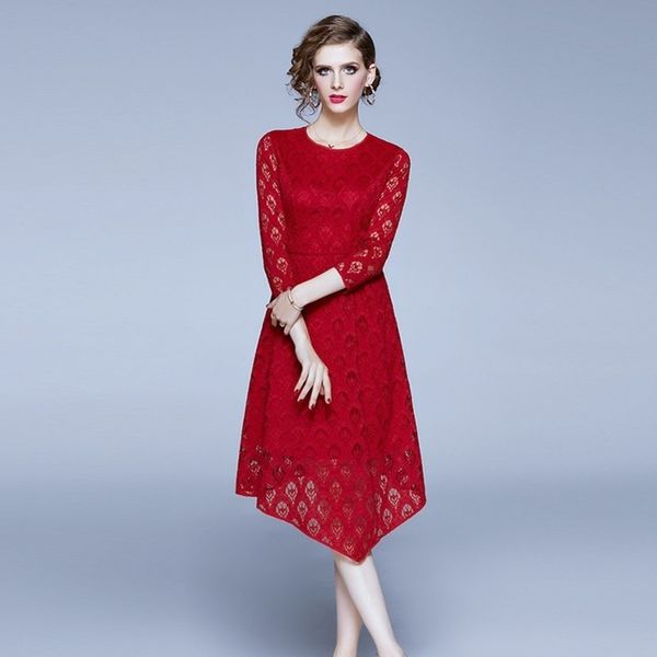 

womens designer festival festive wedding skirt season slim slimming round neck irregular dress woment0bp, Black;gray