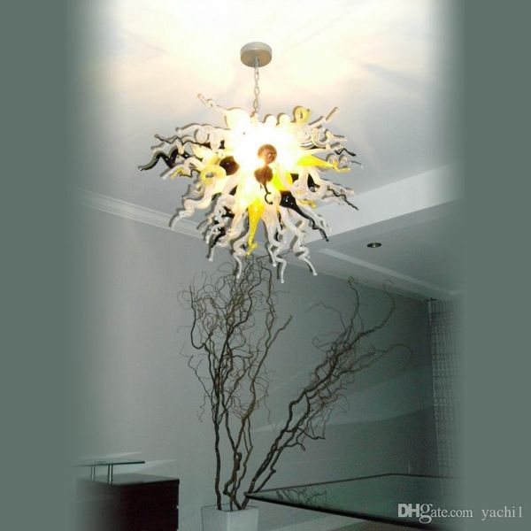 

luxury 100% hand blown glass cool color chandeliers light modern crystal murano glass design chihuly style chain chandelier pendant lamps