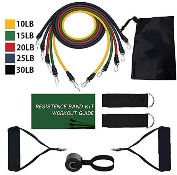 

11pcs/set exercises resistance bands latex tubes pedal excerciser body home gym fitness training workout yoga elastic pull rope equipment