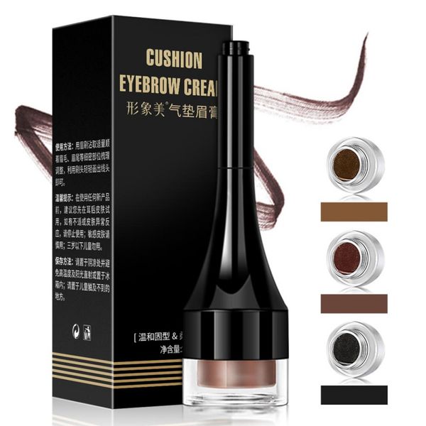 

air cushion eyebrow cream with brush natural waterproof sweatproof long lasting eyebrow cream cosmetic makeup