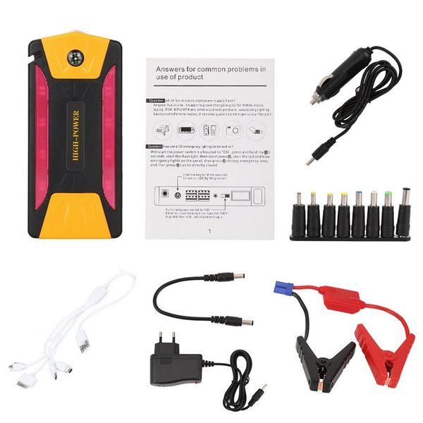 

portable 82500mah large capacity auto engine car jump starter emergency charger power bank battery set eu plug