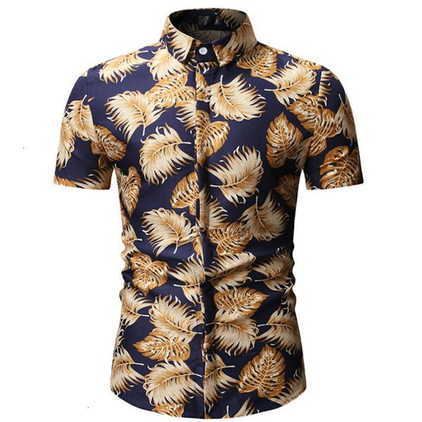

2019 summer fashion new men casual boutique short mouwen slim blossom shirt /man beach print flowers vacation shirt, White;black