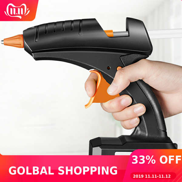 

cordless melt glue gun 80w 12v rechargeable lithium battery wireless professional repair tool glue gun for 11mm stick