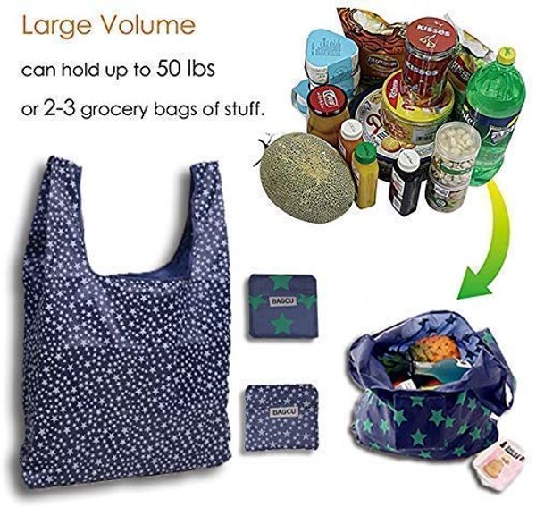 

reusable shopping grocery bags foldable washable grocery tote with pouch 35lb weight capacity heavy duty tote bag waterproof & lightweight