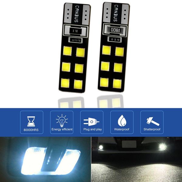 

2pcs t10 w5w 12led 5730 smd car clearance light bulb license plate reading lamp fpc soft board
