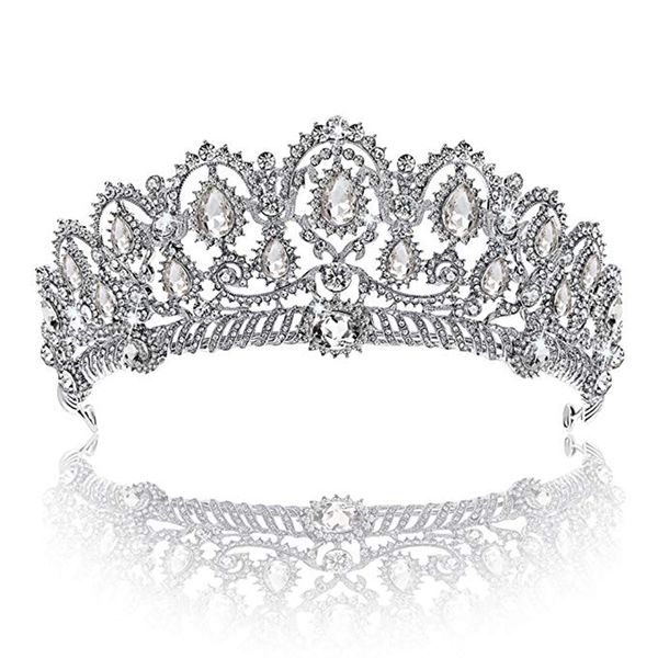 

crown tiara ailibride queen crown quinceanera pageant crowns princess rhinestone crystal bridal crowns tiaras for women, Golden;white