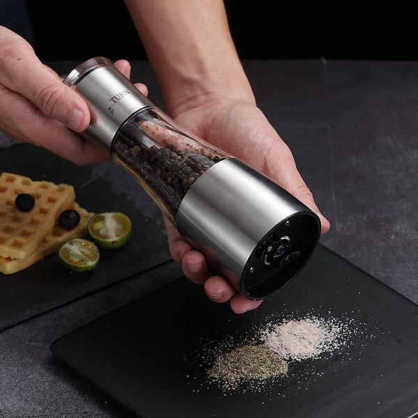 

2 in 1 stainless steel mills manual salt pepper mill seasoning kitchen tools pepper grinder grinding for cooking restaurants