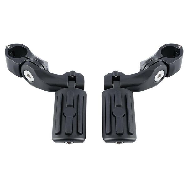 

motorcycle 1-1/4" short angled highway engine guard foot pegs pedal mount for matte black