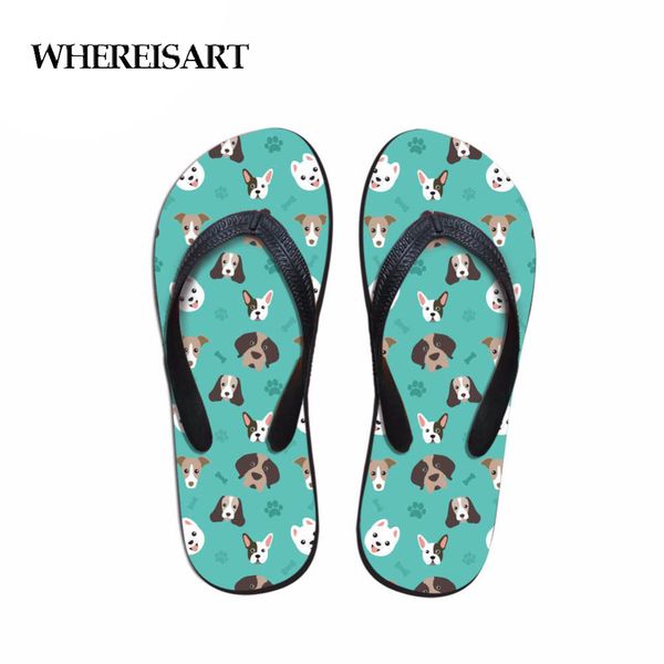 

whereisart 2019 shoes women shoes summer sandals animal dog flats casual beach floral sandals for women flip flops, Black