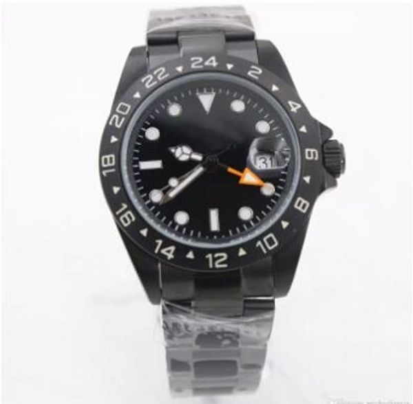 

2020 seller brand 40mm full black mens watches automat mechanical watch wristwatch with enlarged calendar window 3625, Slivery;brown