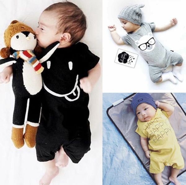 

baby boy clothes ins toddler girl rompers cotton infant boys jumpsuits short sleeve newborn climbing clothes summer baby clothing dw4188, Blue