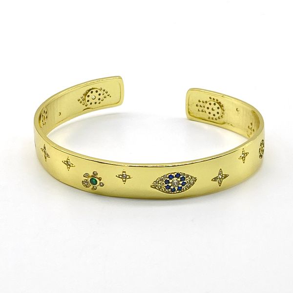 

2pcs/lot metal brass cz eye charm bangle bracelet, Black