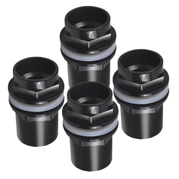 

4pcs aquarium fish tank pvc pipe connector water tube joint adapter 32mm dia black
