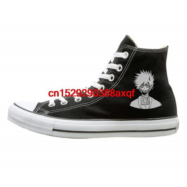 

daily dabi boku no my hero academia anime print high-flat canvas shoes fashion sneakers plus, Black