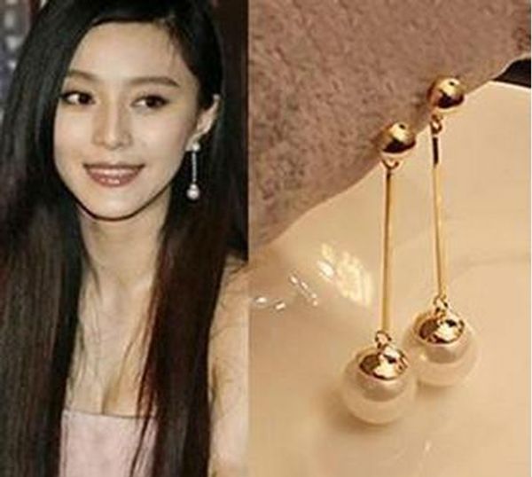 

серег оптом для ювелирных изделий женщин новый корейский моды ol темперамент длинная часть жемчужной сережкой имитация позолоченные серьги, Golden;silver