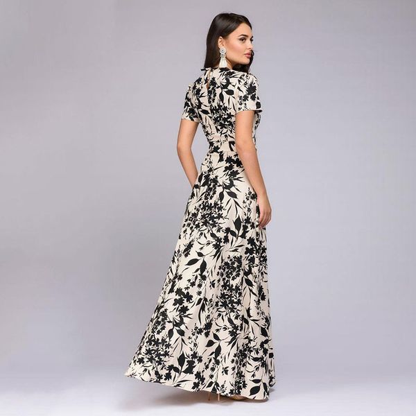 

длинные короткими рукавами цветочные богемный стиль платье элегантное вечернее платье тонкий пляж, Black;gray
