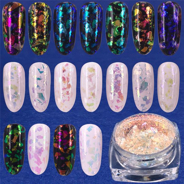 

1 box chameleon nail sequins 0.2g cloud paillette irregular glitter powder flakes diy nail art decorations accessories, Silver;gold