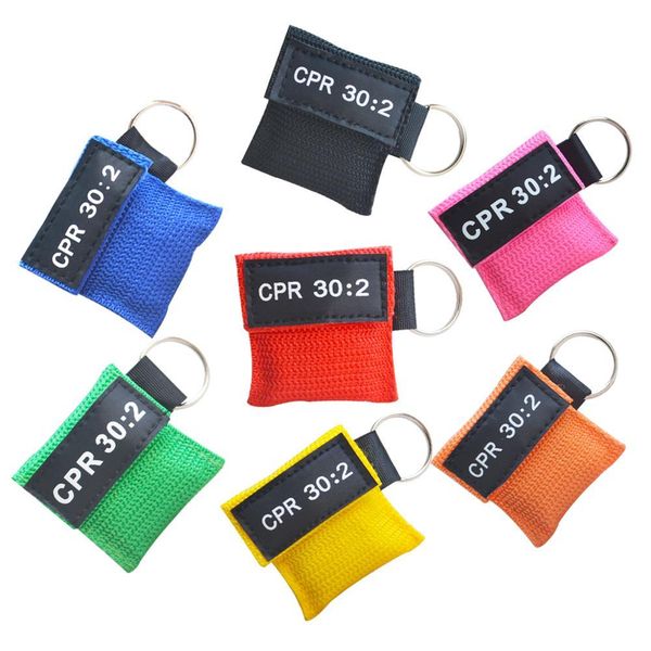 

1pcs cpr resuscitator 30:2 disposable first aid skill training face shield breathing mask mouth breath one-way valve tool