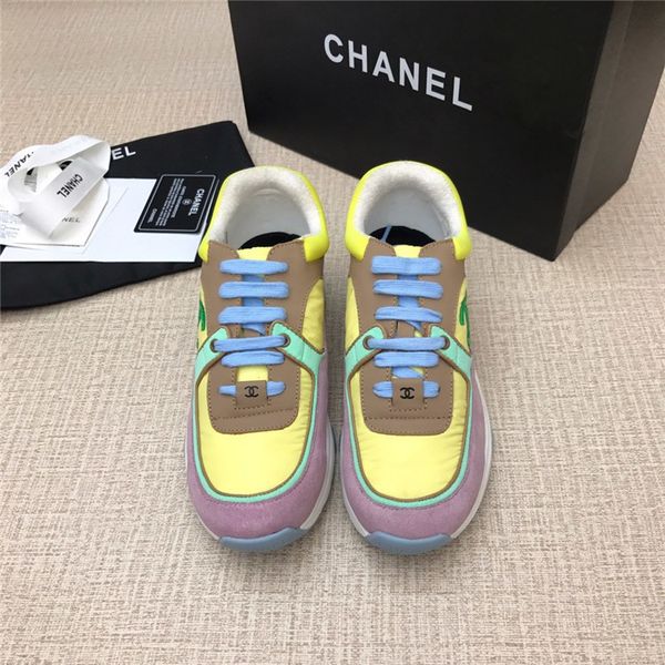 

fashion women's shoes luxury chnel women sneakers lok fu women's shoes casual shoes luxury designer women's casual sneakers 3, Black