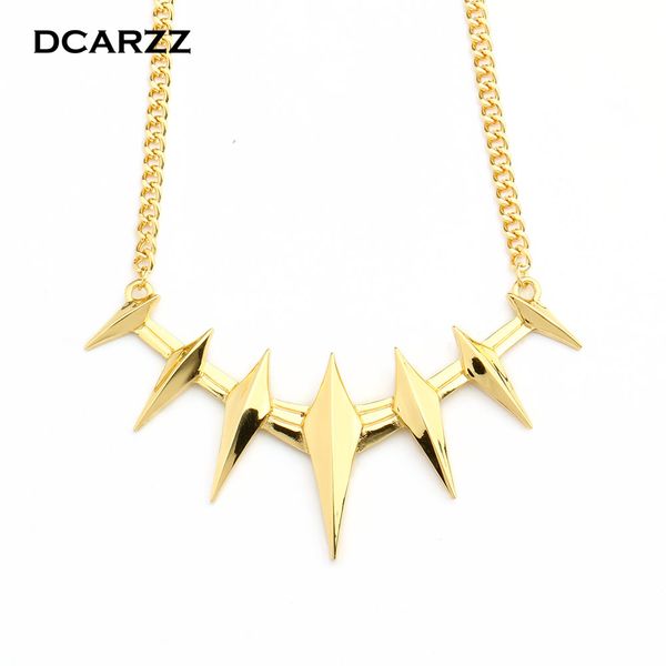 

dcarzz black panther necklace collar choker necklace pendant movie cosplay gold silver fashion jewelry accessories for men/women, Golden;silver