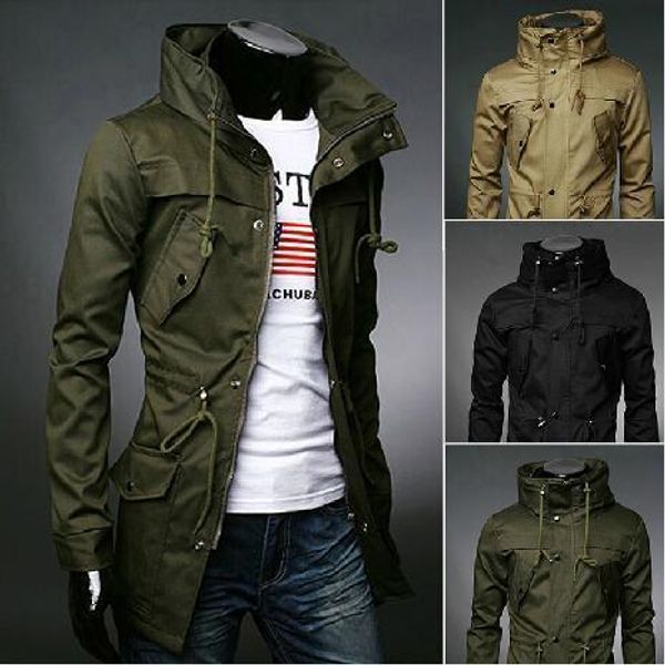 

new 2016 autumn winter fashion mens trench coat men long coat winter jacket man long coat outdoor overcoat, Tan;black