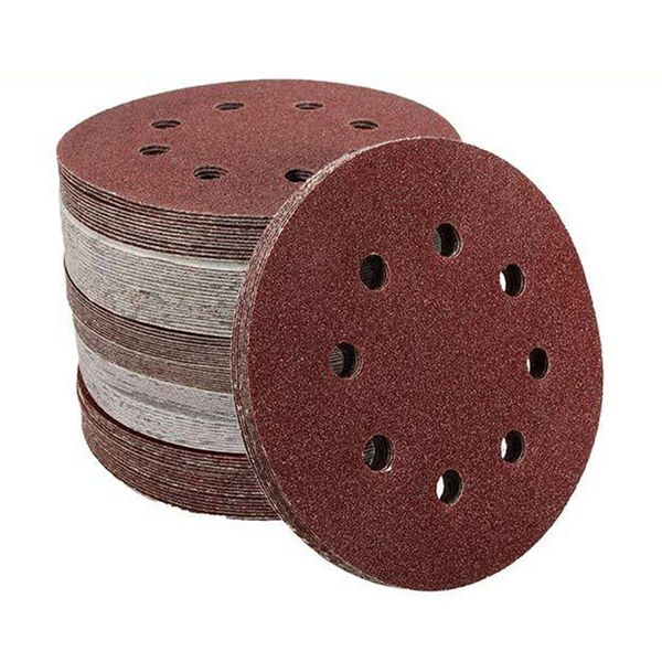

100pcs 5inch/125mm round sandpaper polishing disk 8 hole sand sheets 40-240 grit sanding disc for polishing cleaning tool
