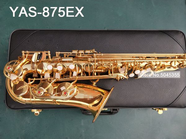

real syas-875ex alto saxophone electrophoresis gold professional sax alto 875ex playing instrument ing