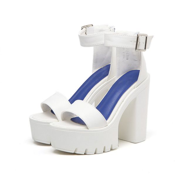 

women pumps 2019 summer sandal shoes for women thick heels sandals women platform casual russian shoes size 35-40 high heel, Black