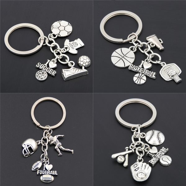 

новая мода сплав брелок футбол баскетбол футбол бейсбол подвеска брелок насторожить подарки к празднику, Slivery;golden