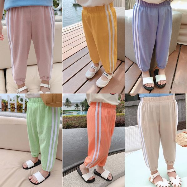 

20 grasshopper brother girl children's wear thin children's sports baby sports anti-mosquito anti-mosquito pants pants fashion, Blue