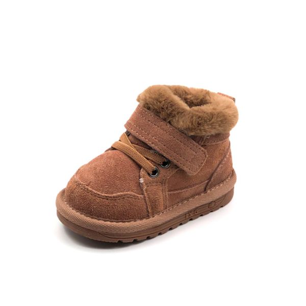 

genuine leather 2019 winter kids shoes toddler girls boys snow boots soft sole warm fur baby shoes infant 0-3 years
