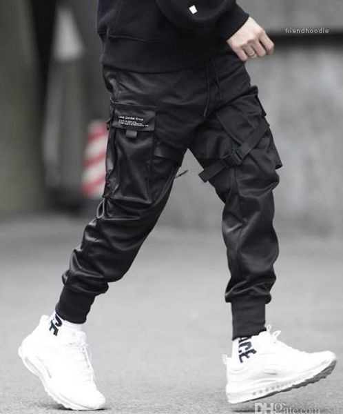 

trousers teenager pencil pants mens functional and tactical tooling pants casual jogger pants spring summer fashion, Black